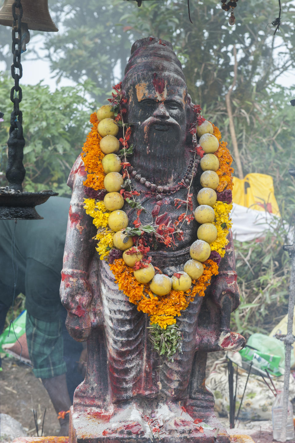 The statue of Agastya muni abode the Agastyaarkoodam mountain in south India