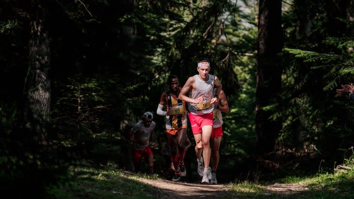 Remi Bonnet leading the climb