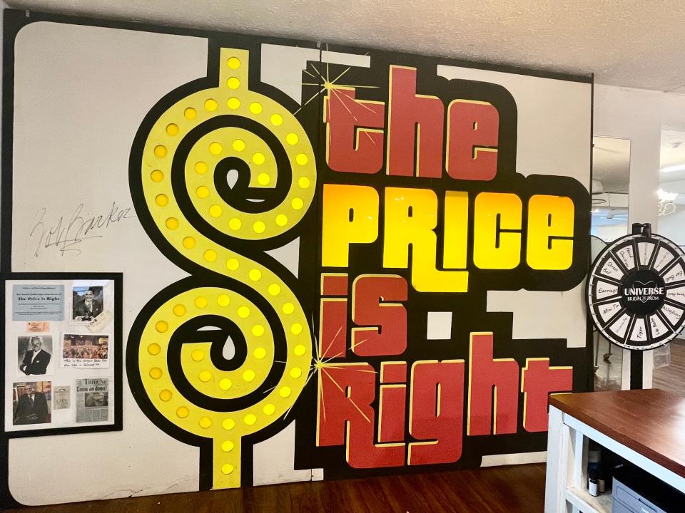 "The Price is Right" sign that hung in the studio during the Bob Barker era of the program is on display at the Unusual Junction in West Lafayette.