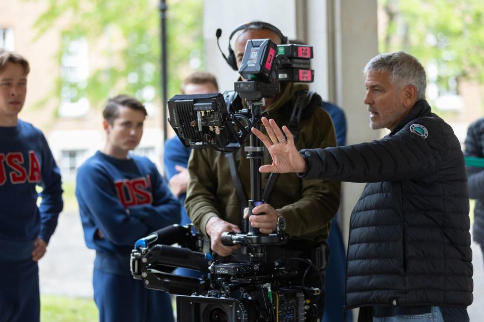 director george clooney behind the scenes in the boys in the boat