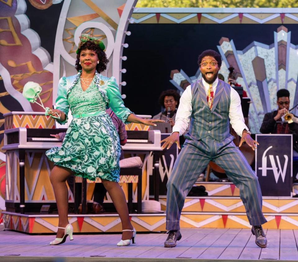 LaTrisa Harper performs as Charlaine and Tyrick Wiltez Jones plays Andre during rehearsal for Idaho Shakespeare Festival’s production of “Ain’t Misbehavin’” last summer.