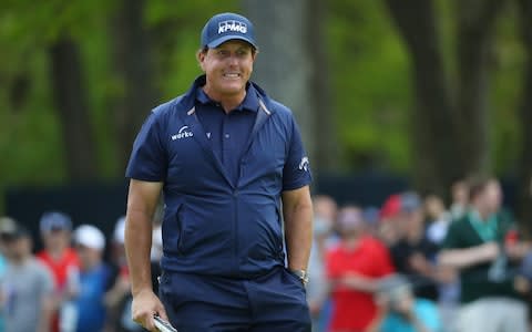 Phil Mickelson smiles on despite a tough final round - Credit: Getty Images North America