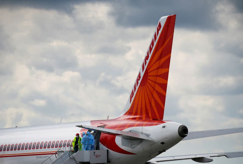 FILE PHOTO: An Air India Airbus A320 plane is seen at the Boryspil International Airport outside Kiev