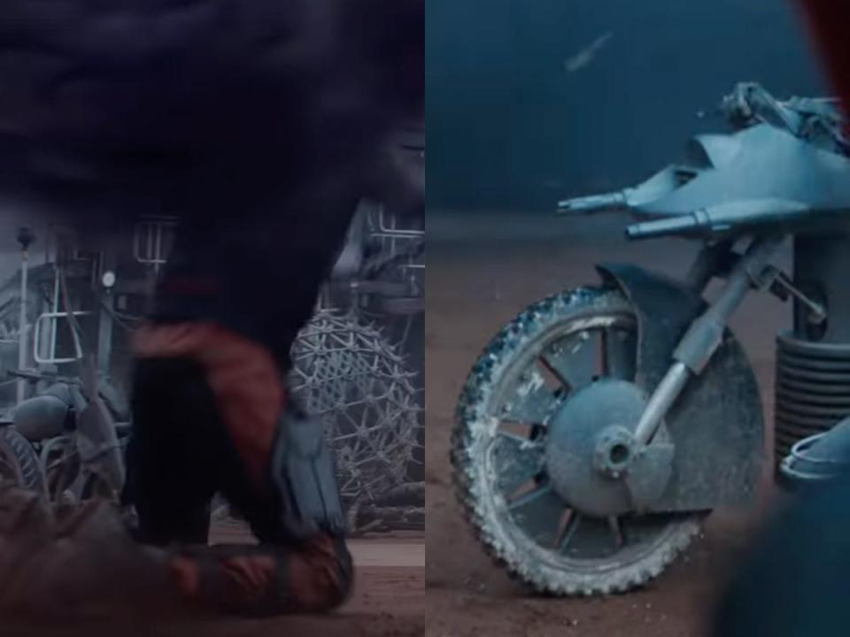 A TVA agent getting eaten by Alioth, and the Hydra motorbike in the "Deadpool & Wolverine" trailer.