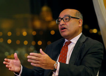 Suma Chakrabarti President of the European Bank for Reconstruction and Development (EBRD), gestures during an interview with Reuters in Budapest, Hungary, November 9, 2016. REUTERS/Laszlo Balogh