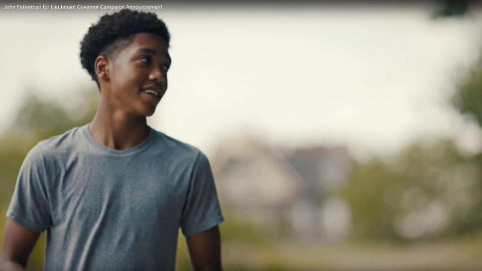 his undated frame from video provided by John Fetterman for Lieutenant Governor shows Antwon Rose in a campaign announcement. Funeral services are being held Monday, June 25, 2018, for Rose, who was shot and killed by police when he fled a traffic stop in Pennsylvania