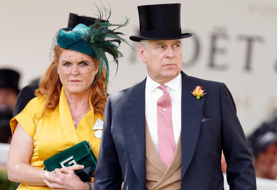 Sarah Ferguson, Duchess of York and Prince Andrew, Duke of York attend day four of Royal Ascot at Ascot Racecourse on June 21, 2019 in Ascot, England.