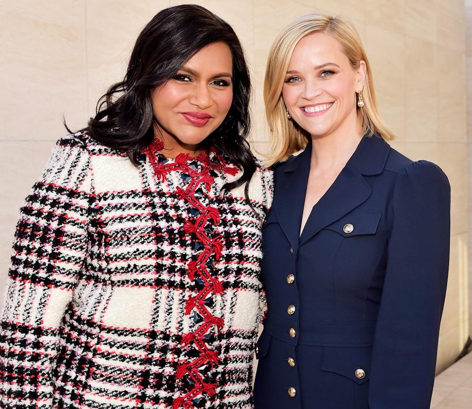 Mindy Kaling and Reese Witherspoon attend The Hollywood Reporter's Power 100 Women in Entertainment at Milk Studios on December 11, 2019 in Hollywood, California.