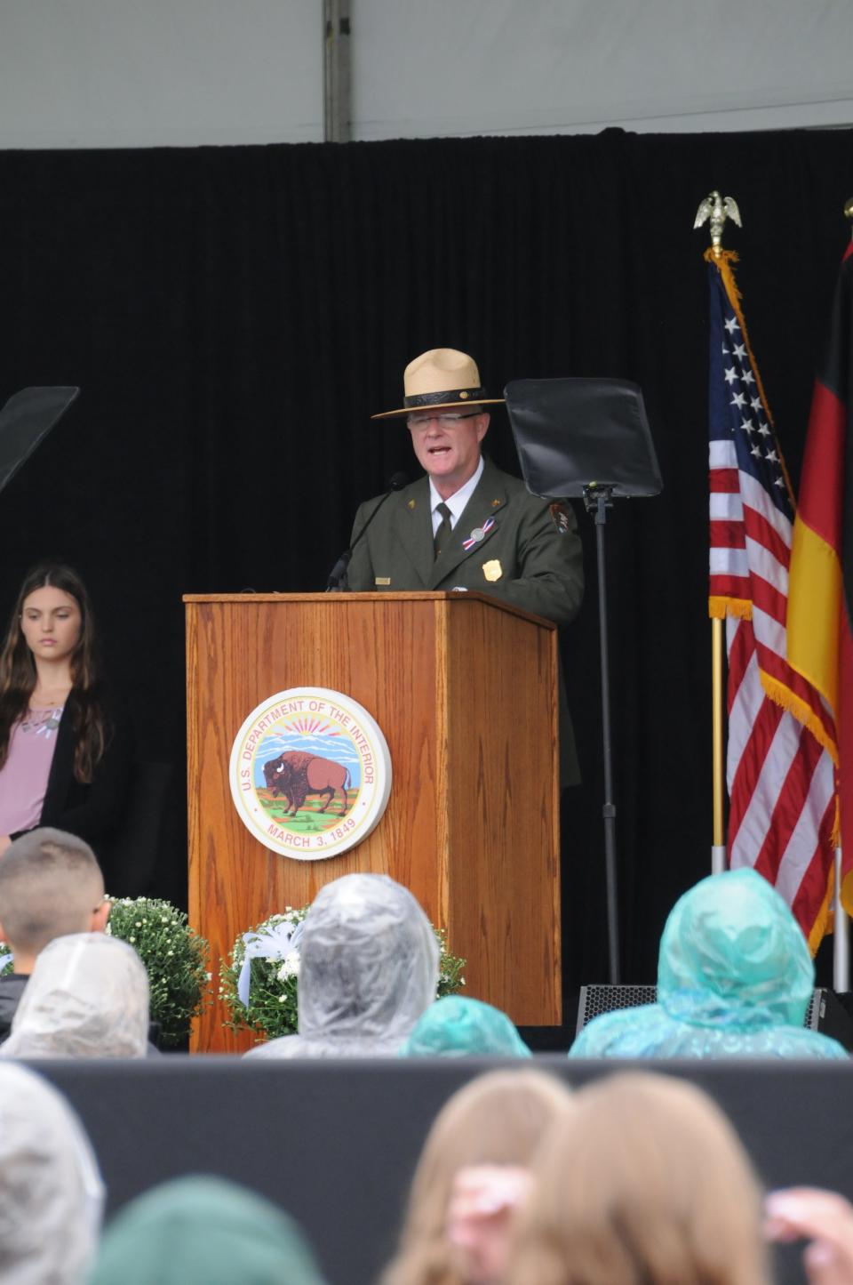 National Park Service Superintendent Steve Clark speaks at the 21st anniversary of Sept. 11, 2001, at the Flight 93 National Memorial.