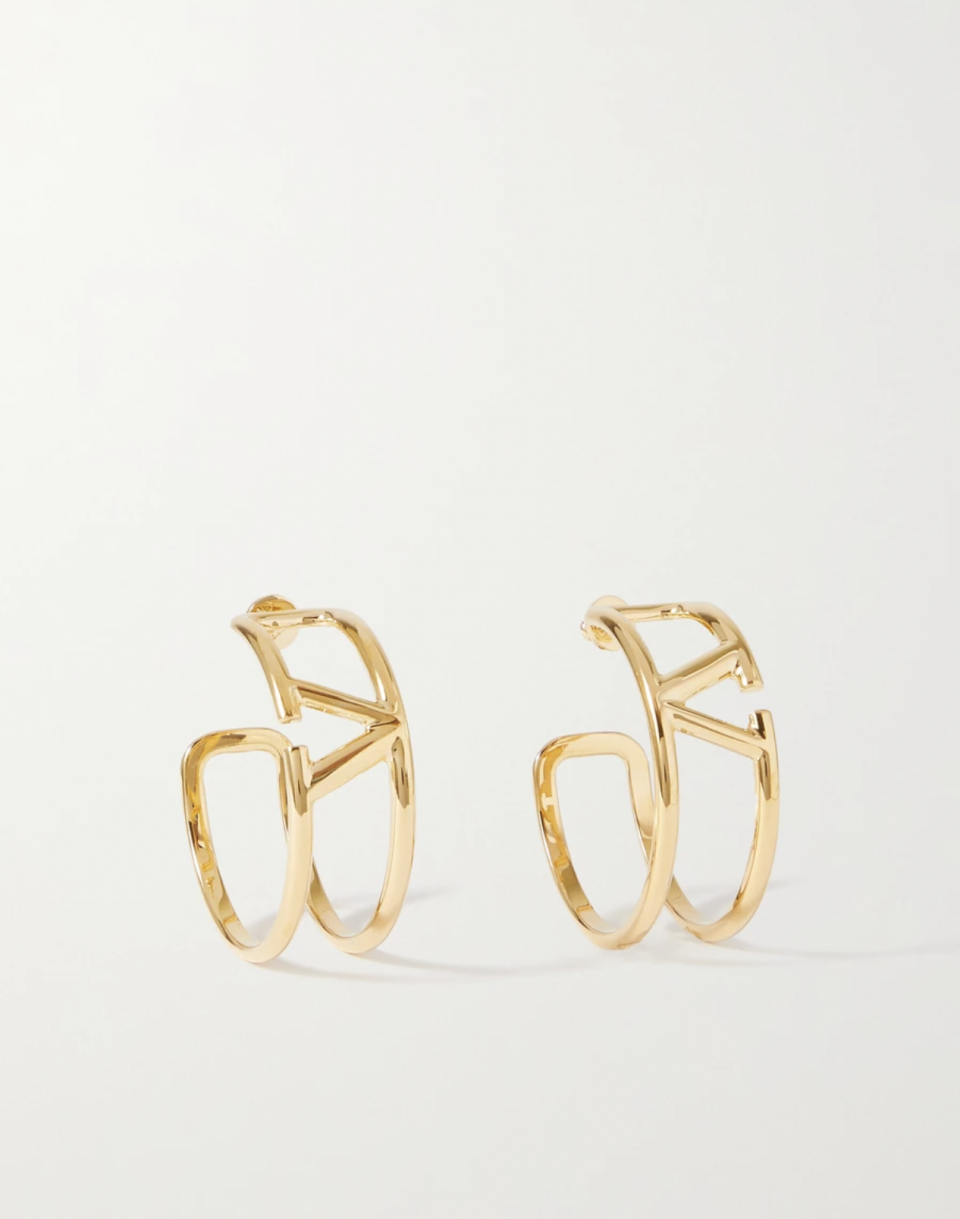 16) Gold-Tone Hoop Earrings