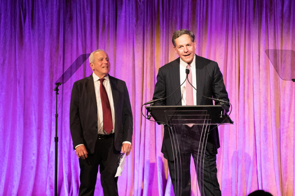 The Komar family accepted the “generations award” at this year’s Femmy Awards. From left, David Komar, chief marketing officer of Komar Brands, and Charlie Komar, chief executive officer of Komar Brands. - Credit: Courtesy Photo ANDREI JACKAMETS