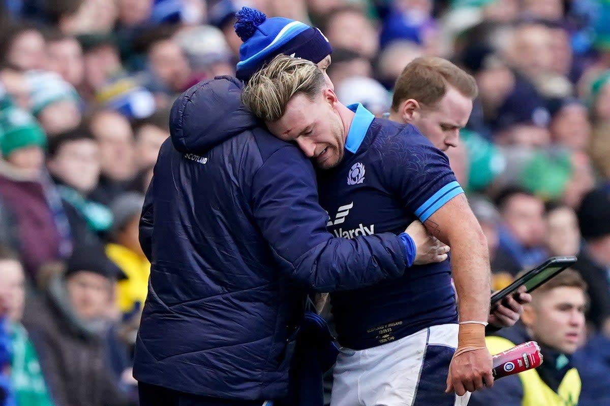 Stuart Hogg picked up an ankle injury against Ireland (Andrew Milligan/PA) (PA Wire)