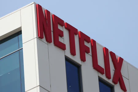 The Netflix logo is seen on their office in Hollywood, Los Angeles, California, U.S. July 16, 2018. REUTERS/Lucy Nicholson