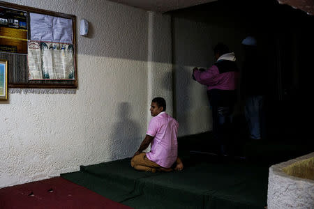 Muslims living in Greece pray at the Masjid Al-Salam makeshift mosque in Athens, Greece, February 3, 2017. REUTERS/Alkis Konstantinidis