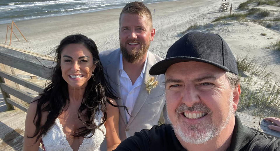 Wedding musician Michael D Peifer with Samantha Miller and Aric Hutchinson. 