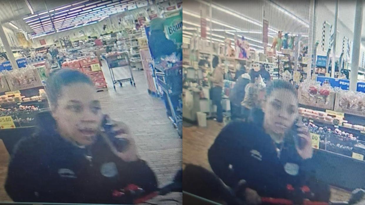 <div>The suspect inside the Woodman's Food Market</div>