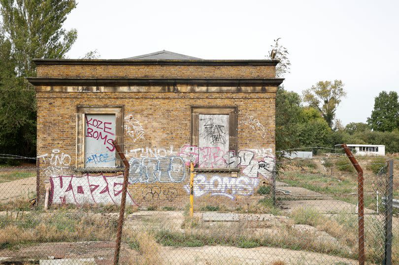 Former pumphouse at the Seething Wells filter beds, in Surbiton