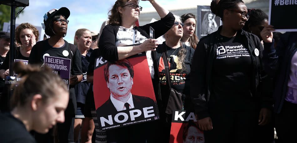 Protesters Demonstrate Against President Trump's Supreme Court Nominee Brett Kavanaugh At The Supreme Court