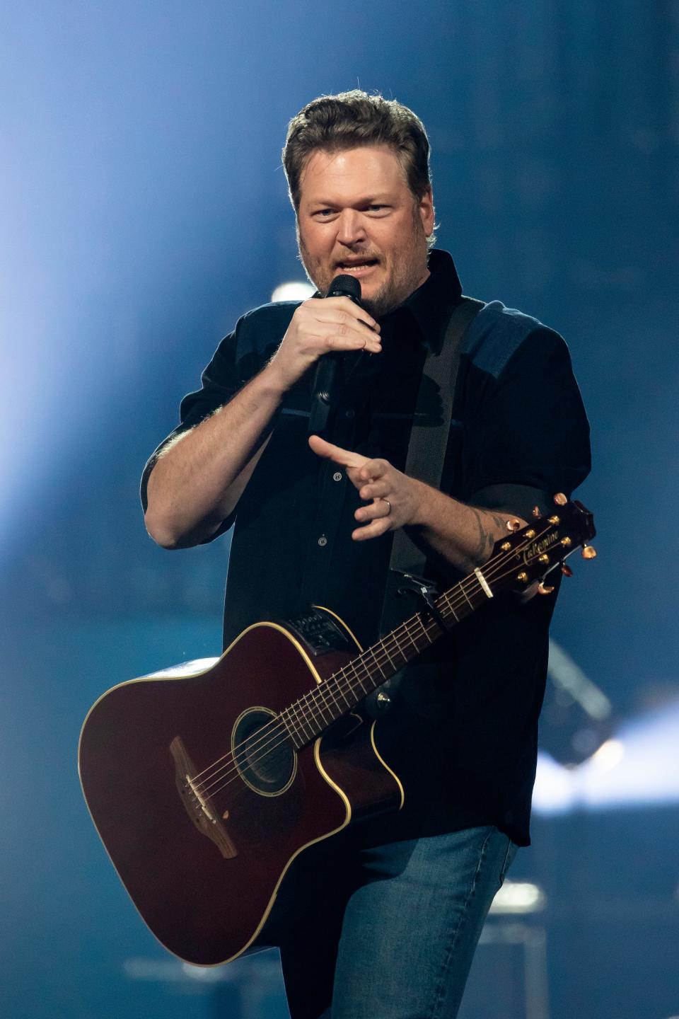 Blake Shelton performs on his "Back to the Honky Tonk Tour" at the Paycom Center, Friday, March 17, 2023.