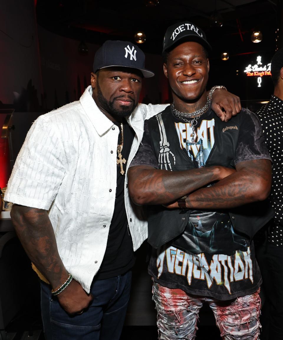 PHresher joined 50 Cent on stage for The Final Lap Tour at Barclays Center.