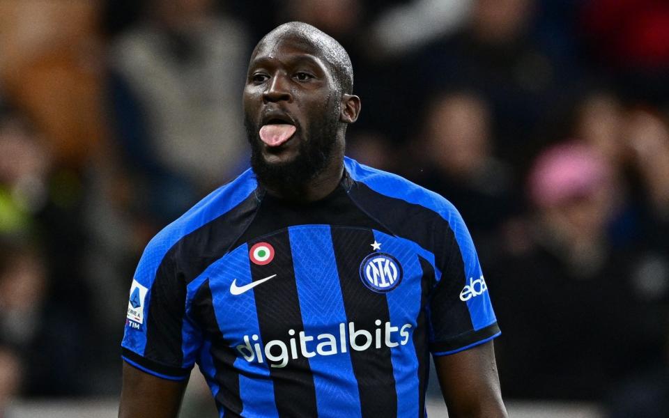 Inter Milan's Belgian forward Romelu Lukaku reacts during the Italian Serie A football match between Inter Milan and Monza at the San Siro Stadium - Getty Images/Gabriel Bouys