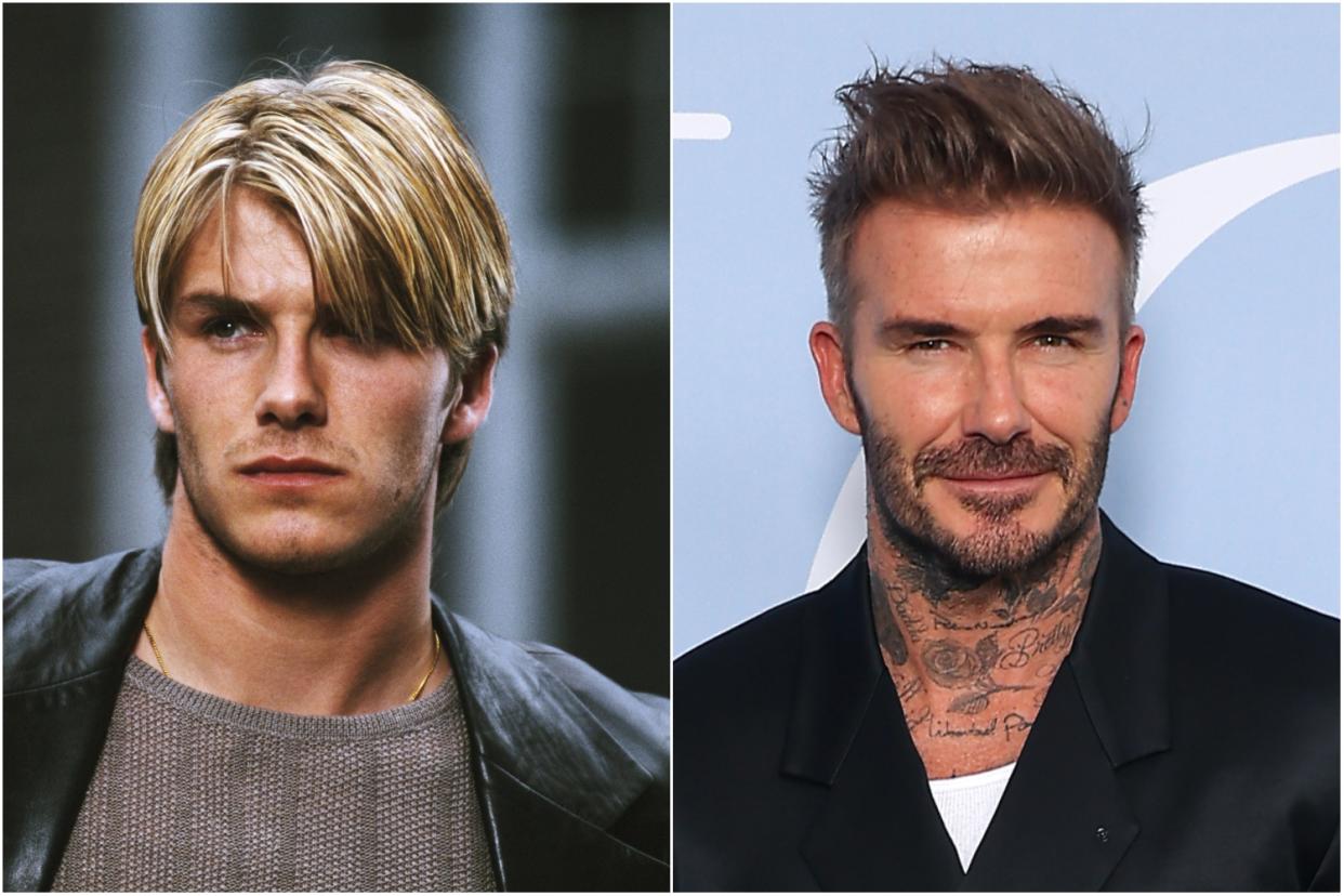 David Beckham hair transformation