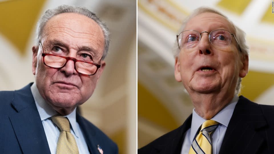 From left, Senate Majority Leader Charles Schumer and Senate Minority Leader Mitch McConnell. - Getty Images