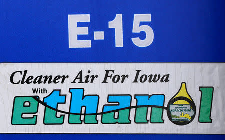 FILE PHOTO: A gas pump selling E15, a gasoline with 15 percent of ethanol, is seen in Mason City, Iowa, United States, May 18, 2015. REUTERS/Jim Young