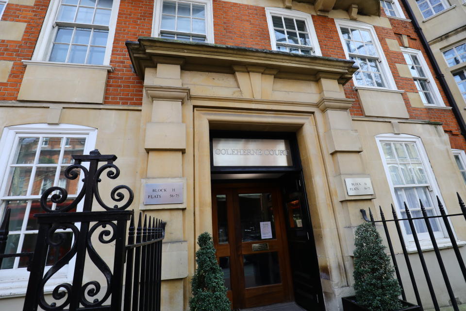 A view of Coleherne Court, Earls Court, London, where Diana, Princess of Wales once lived in a flat within the mansion block. English Heritage is honouring Diana with a 