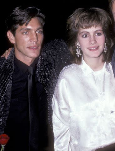 <p>Ron Galella/Ron Galella Collection/Getty</p> Eric Roberts and Julia Roberts attend the "Runaway Train" Premiere Party on December 4, 1985 in New York City.