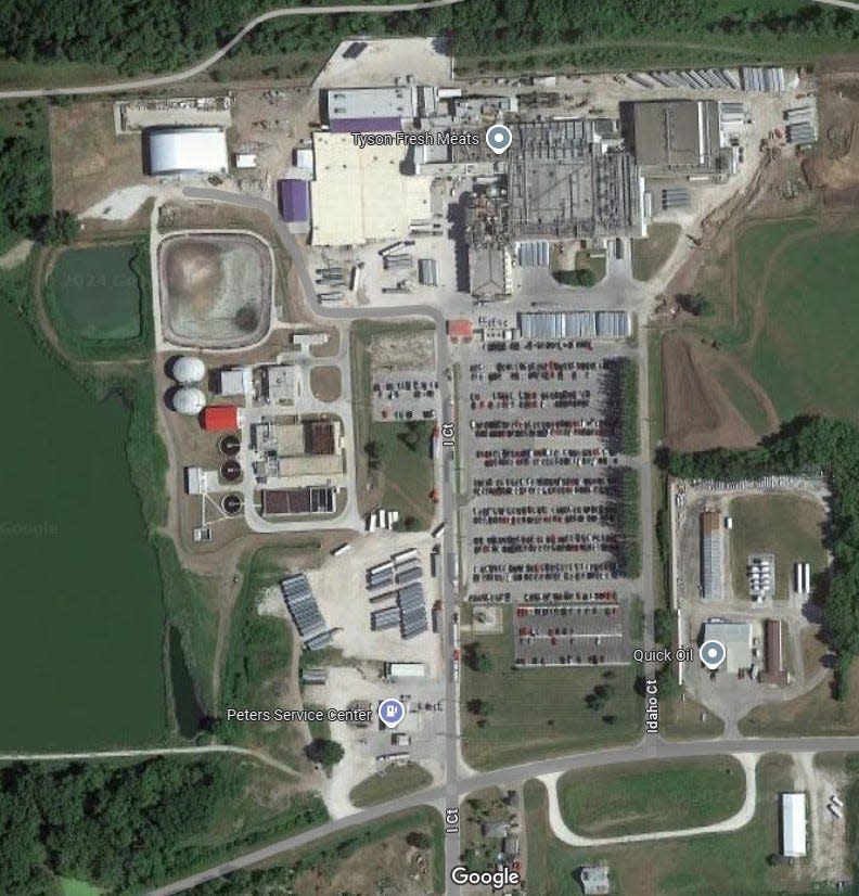 A satellite view of Tyson's plant in Perry.