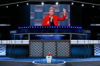 US Senator Elizabeth Warren speaks during Day 1 of the Democratic National Convention in Philadelphia, Pennsylvania, July 25, 2016