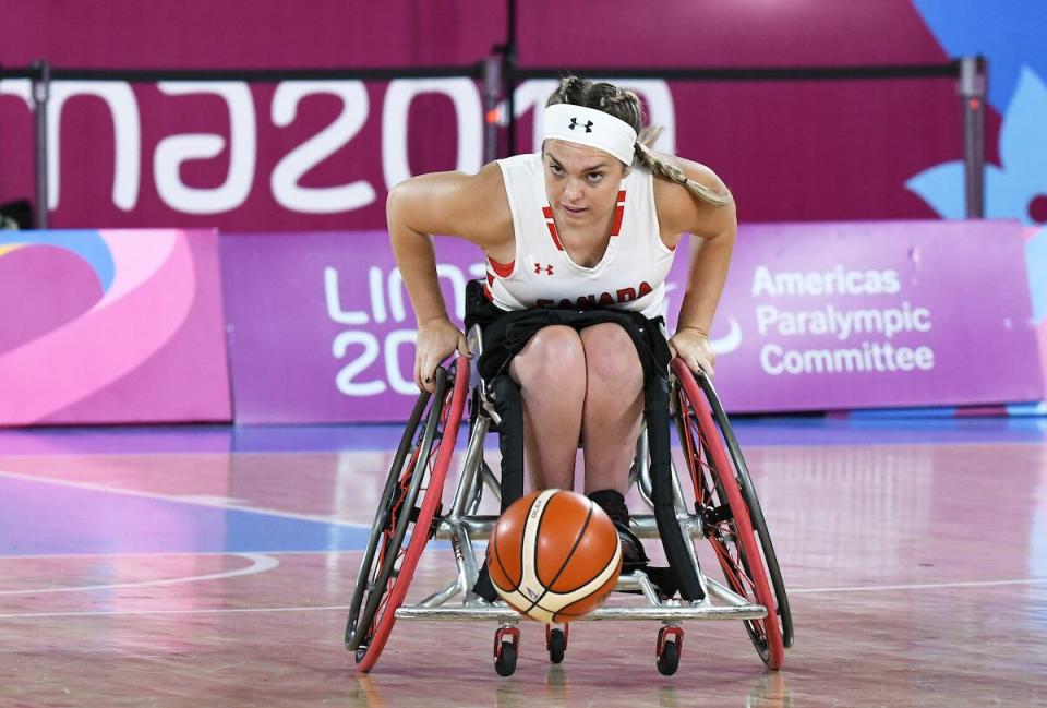 Former national wheelchair basketball player Maude Jacques, pictured at the 2019 Parapan Am Games, has died at the age of 31. She represented Canada at the 2012 Paralympics in London and helped the Canadian women win a world title in 2014.  (@CDNParalympics/X - image credit)