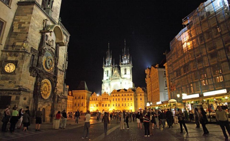 Prague’s Old Town Square at night. Picture: John Borthwick