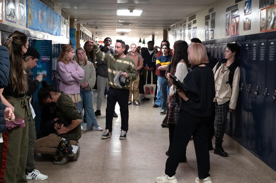 directors arturo perez jr and samantha jayne on the set of mean girls from paramount pictures photo credit jojo whildenparamount pictures