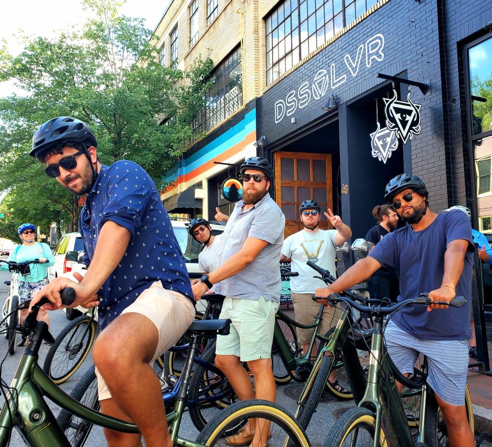 Asheville Adventure Company's eBike Brewery Crawl takes riders on a 4-hour roundtrip to the city's historic landmarks, neighborhoods and breweries.