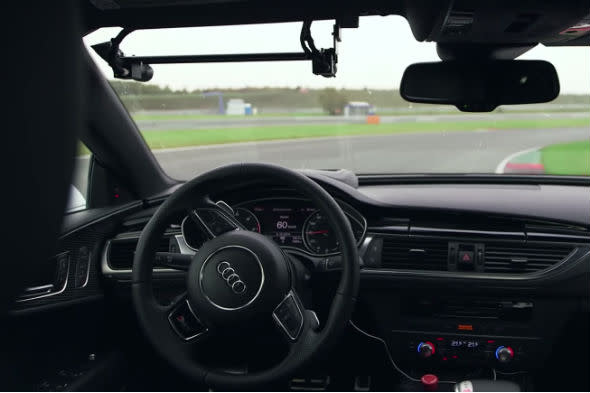 Autonomous Audi RS7 races around F1 circuit