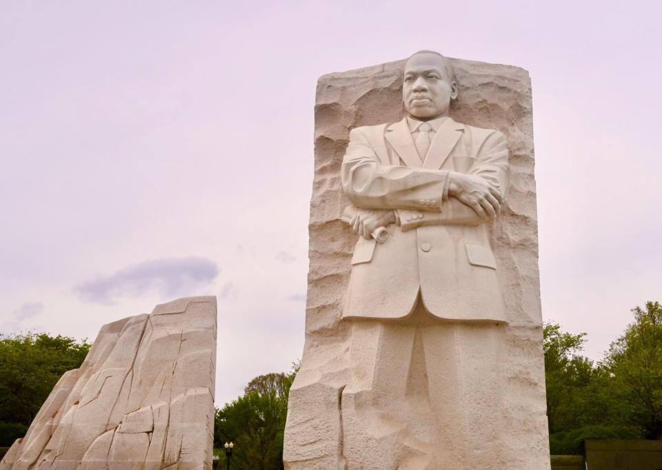 A view of the Martin Luther King Jr. memorial sculpture