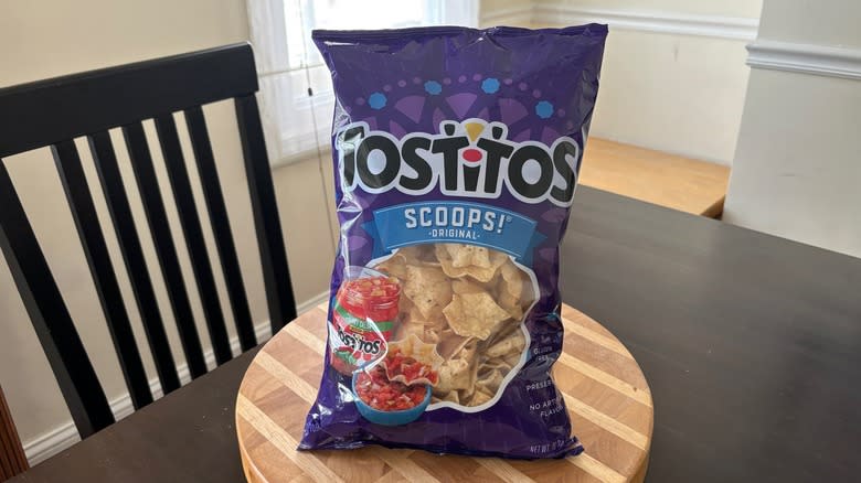 bag of Tostitos Scoops!