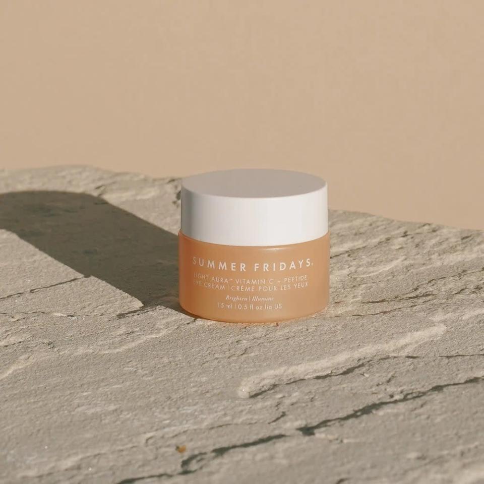 <p>The <span>Summer Fridays Light Aura Vitamin C + Peptide Eye Cream</span> ($42) gives off a tightening and cooling sensation that leads to a less puffy and brighter eye area. If you have dark circles or are looking for some brightening skin care, this will be a secret weapon.</p>
