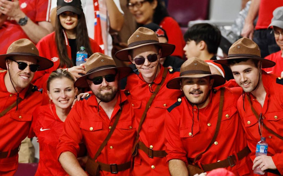 Canada fans inside the stadium before the match - Hamad Mohammed/Reuters