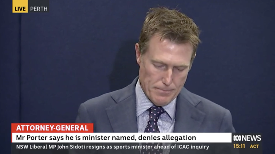 Christian Porter addresses historical rape allegations. Source: ABC