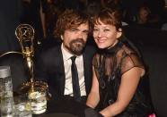 <p>HBO’s party saw Peter Dinklage — this year’s Outstanding Supporting Actor in a Drama Series for Game of Thrones — having a moment with wife Erica Schmidt. </p>