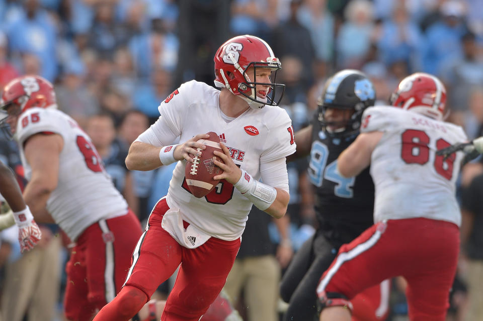 NC State’s uniforms in 2017. (Getty images)