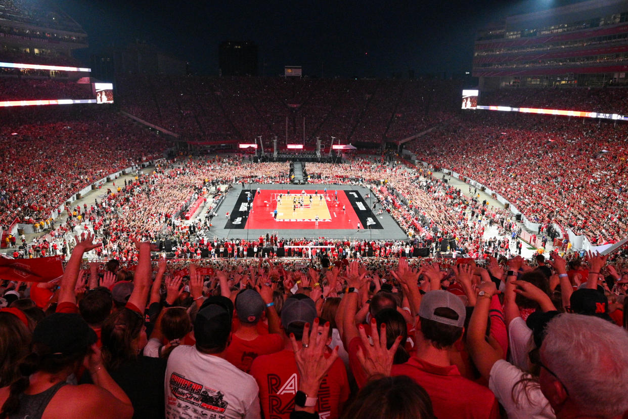 Nebraska's record-setting crowd. (Steven Branscombe/Getty Images)