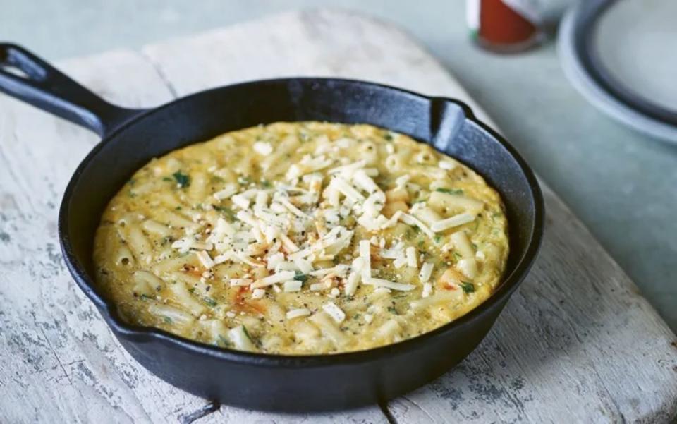 <p>John Whaite</p><p>A delicious, low-stress skillet meal.</p><p><strong>Get the recipe: <a href="https://parade.com/940821/parade/mac-n-cheese-frittata-is-a-deliciously-crispy-low-stress-skillet-meal/" rel="nofollow noopener" target="_blank" data-ylk="slk:Mac ‘n’ Cheese Frittata;elm:context_link;itc:0;sec:content-canvas" class="link ">Mac ‘n’ Cheese Frittata</a></strong></p>