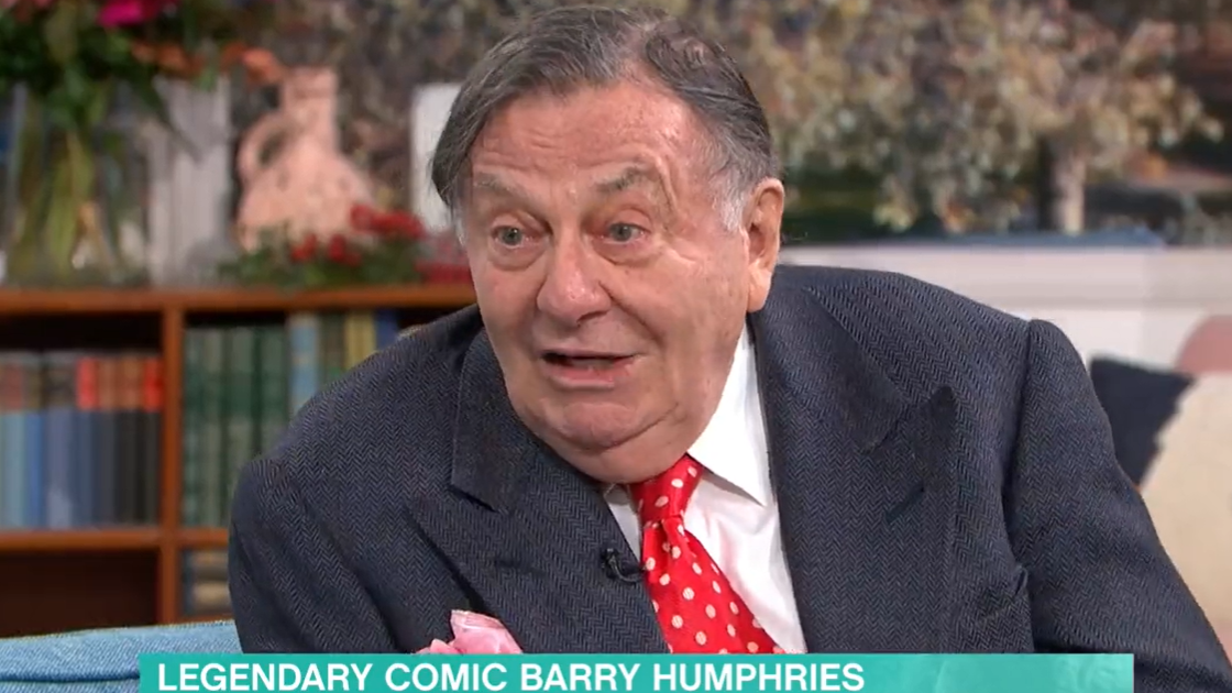 Barry Humphries was on 'This Morning'. (ITV screengrab)