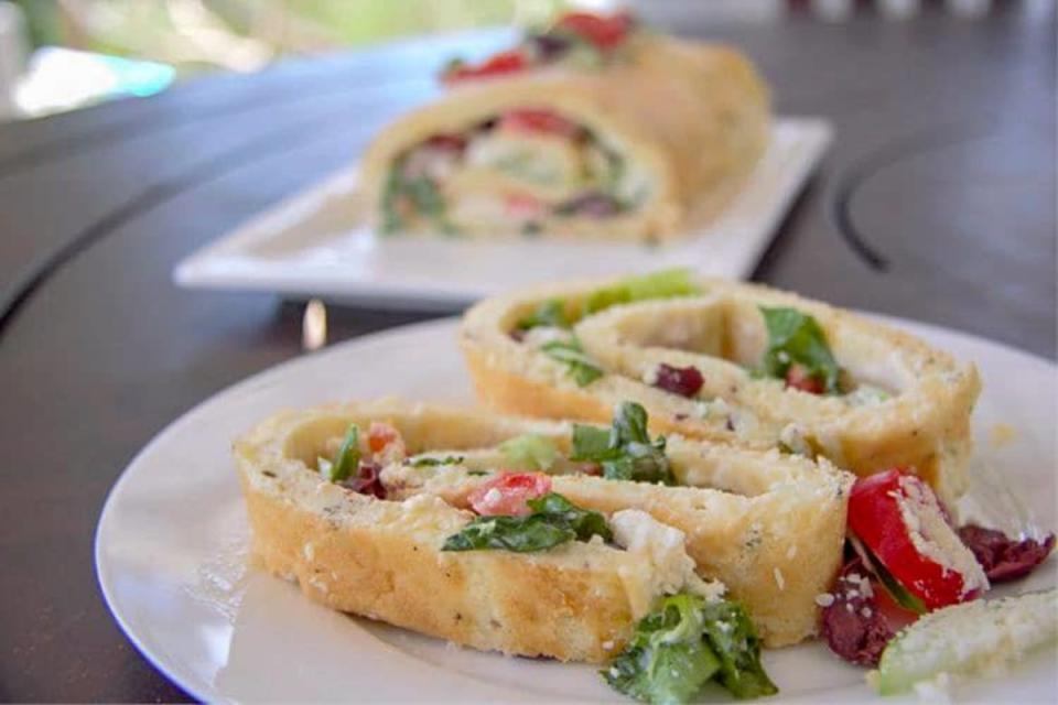 <p>Divalicious Recipes</p><p>This roulade recipe has a Greek salad filling to make a light and tasty lunch, perfect for a summer day.</p><p><strong>Get the recipe:</strong><a href="https://divaliciousrecipes.com/greek-salad-savoury-roulade/" rel="nofollow noopener" target="_blank" data-ylk="slk:Greek Salad Savoury Roulade;elm:context_link;itc:0;sec:content-canvas" class="link "> <strong>Greek Salad Savoury Roulade</strong></a></p>