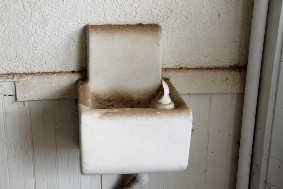 An original water fountain at Dudley School on Maryland Avenue. Plans for the school's renovation include maknig the water fountain operational again.

On August 6, 2022, the historic Dudley School was open for a community meeting to discuss what people could contribute to the clean-up effort.