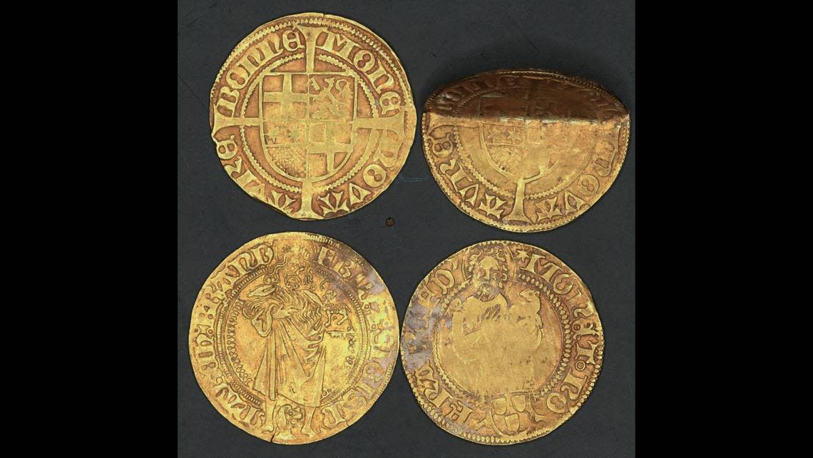 Some of the coins were heavily worn when they were hidden at the German monastery, according to experts. Christian Heinrich Wunderlich/Landesamt für Denkmalpflege und Archäologie Sachsen-Anhalt